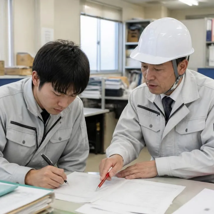 記述の答案に赤ペンで添削が入る様子（イメージ）